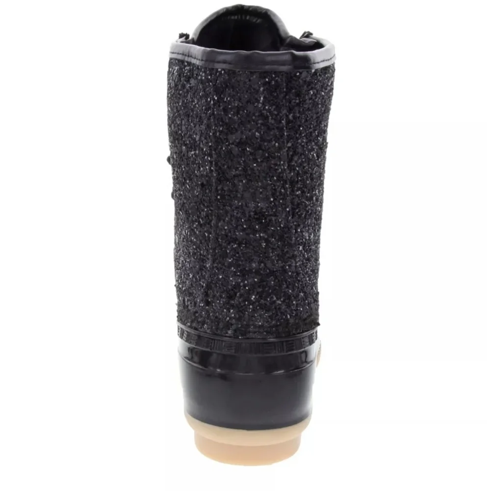 Sugar Skylar Glitter Duck Boots Black -8 - Picture 3 of 8